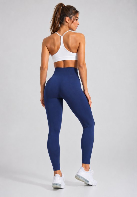 SparkNine Serenafit sportlegging - L - blauw - hoge taille - zacht & comfortabel materiaal - tweede huid - stretch - buikcontrole — afbeelding 4