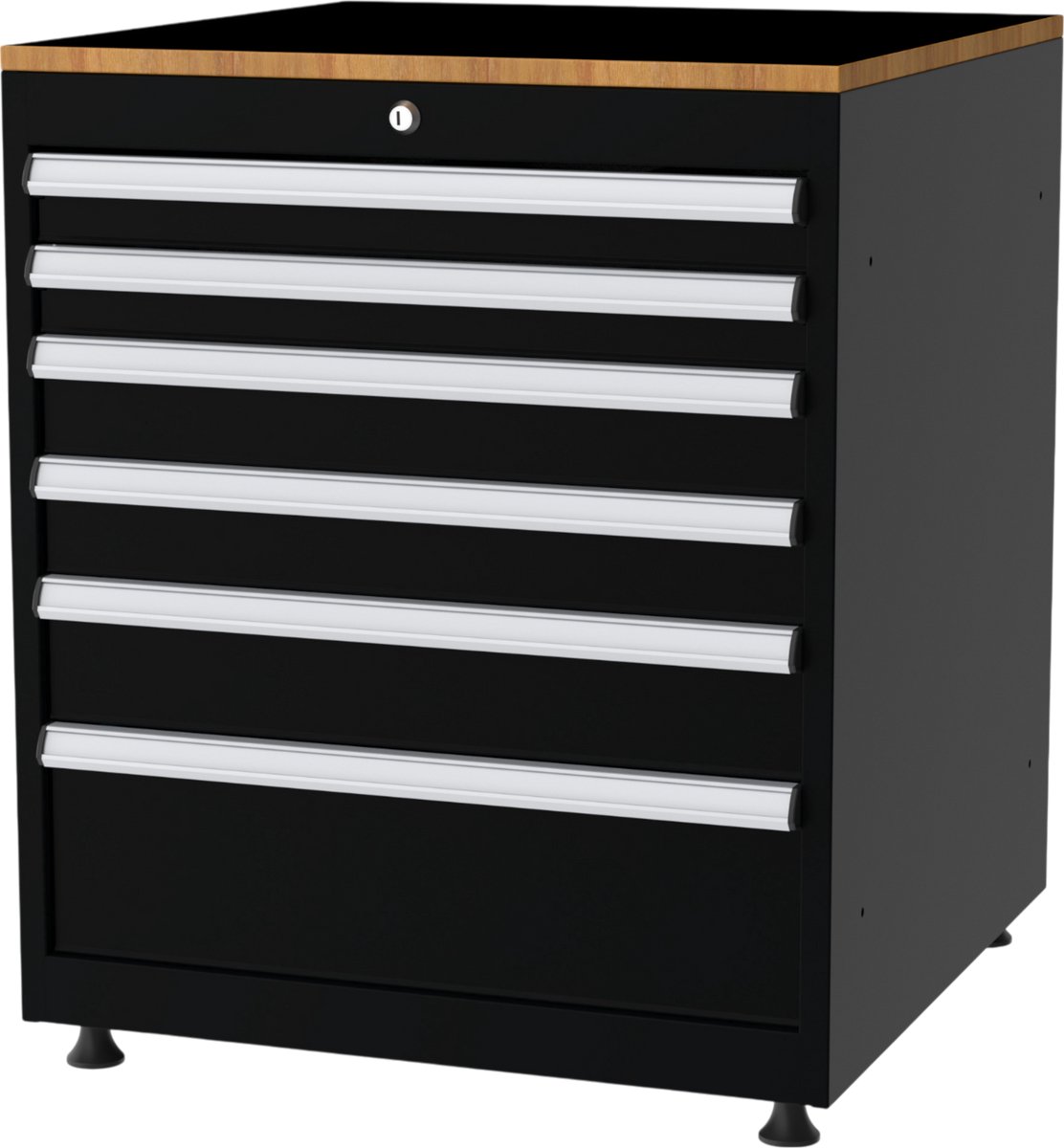 Povag Gereedschapskast met 6 laden - Ladekast met werkblad - 848x710x725 mm - Zwart