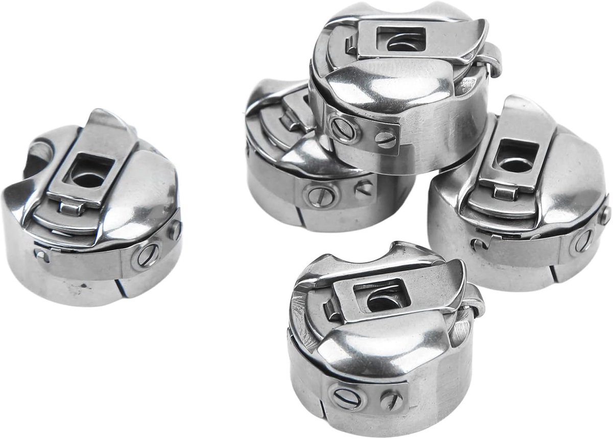 Dailygoods- Spoelhuis Roestvrij Staal - Set van 5 - Duurzaam - Praktisch - Veilig gebruik - Voor Naaimachines - Spoel