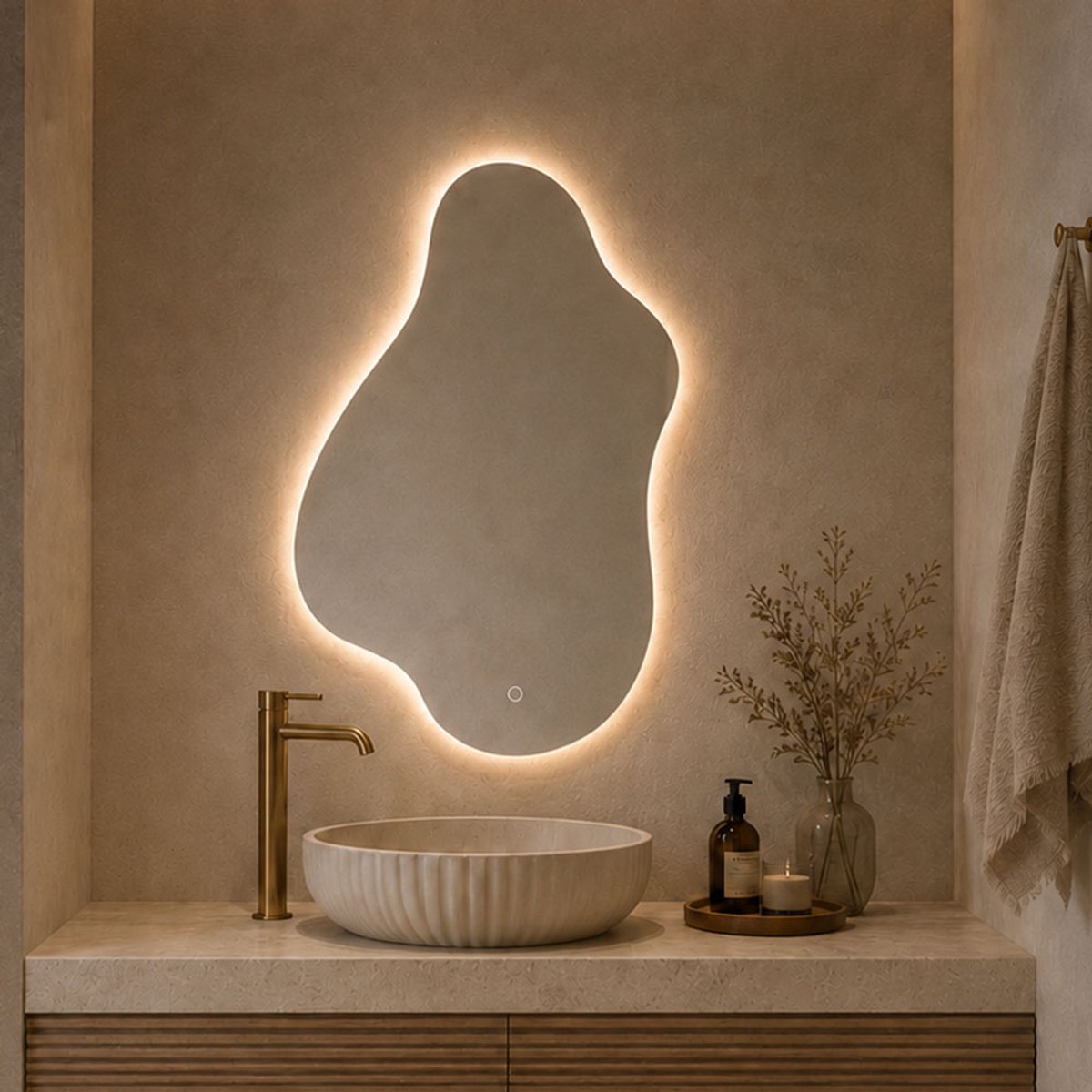 Milton & Oldbrook Wandspiegel met Verlichting 70 x 100 cm Cervo Transparant