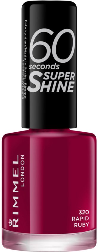 Rimmel 60 Seconds Super Shine nagellak in Rapid Ruby (320).