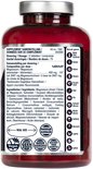 Rode pot met zilverkleurige dop, met het etiket van Lucovitaal Magnesium citraat 400 mg.