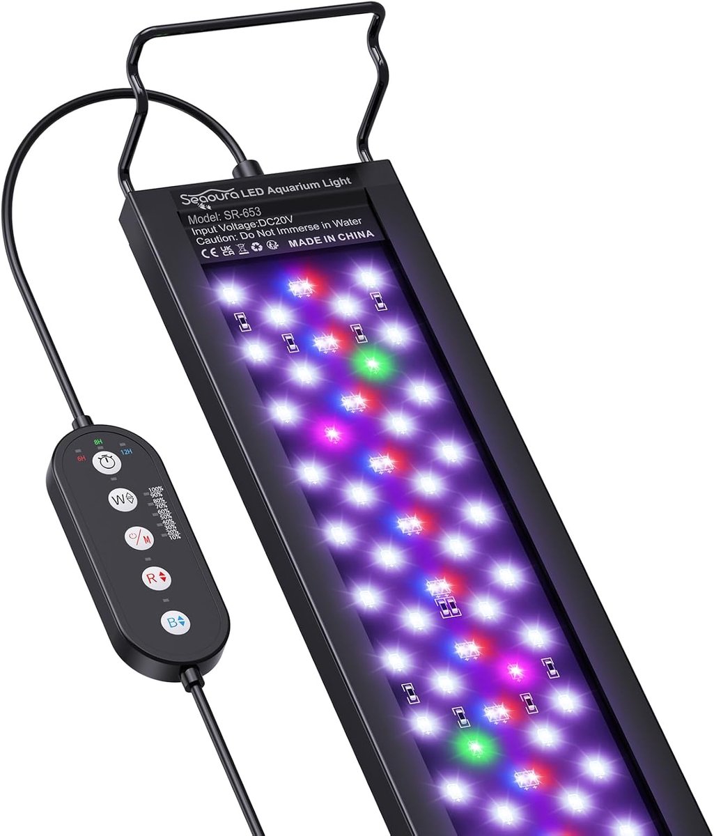 Aquarium LED Verlichting - Vissenkom Lamp - Planten Groei - Volledig Instelbaar - 46-74 cm - Zwart