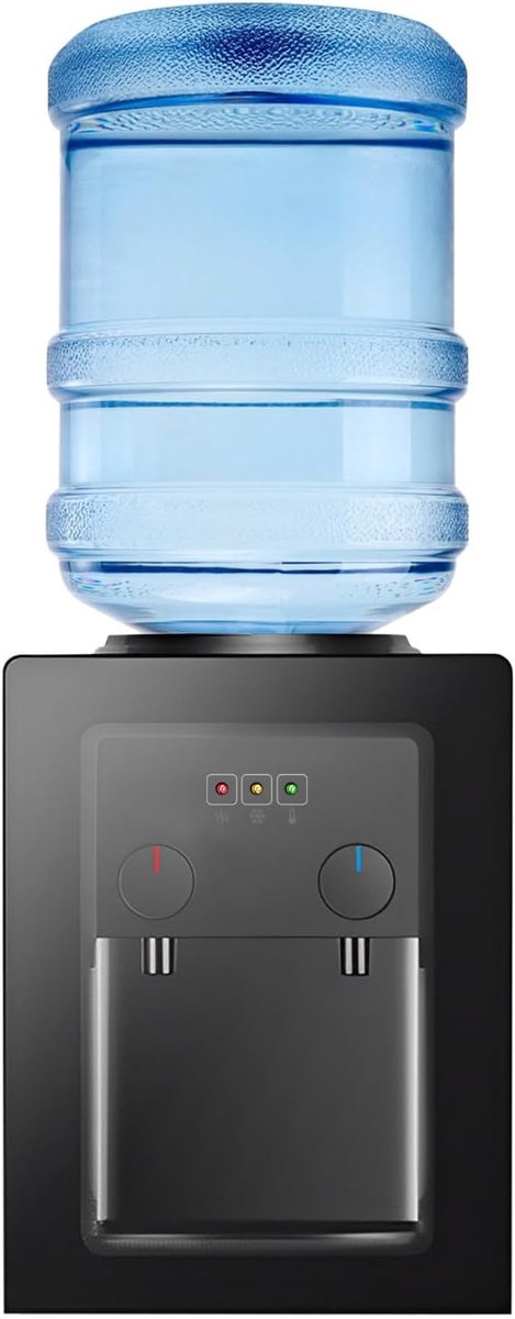 Mini Waterdispenser - Tafel Waterkoeler - Drinken van Water - Roestvrijstalen Binnenvoering - 27x23.5x37cm - Zwart
