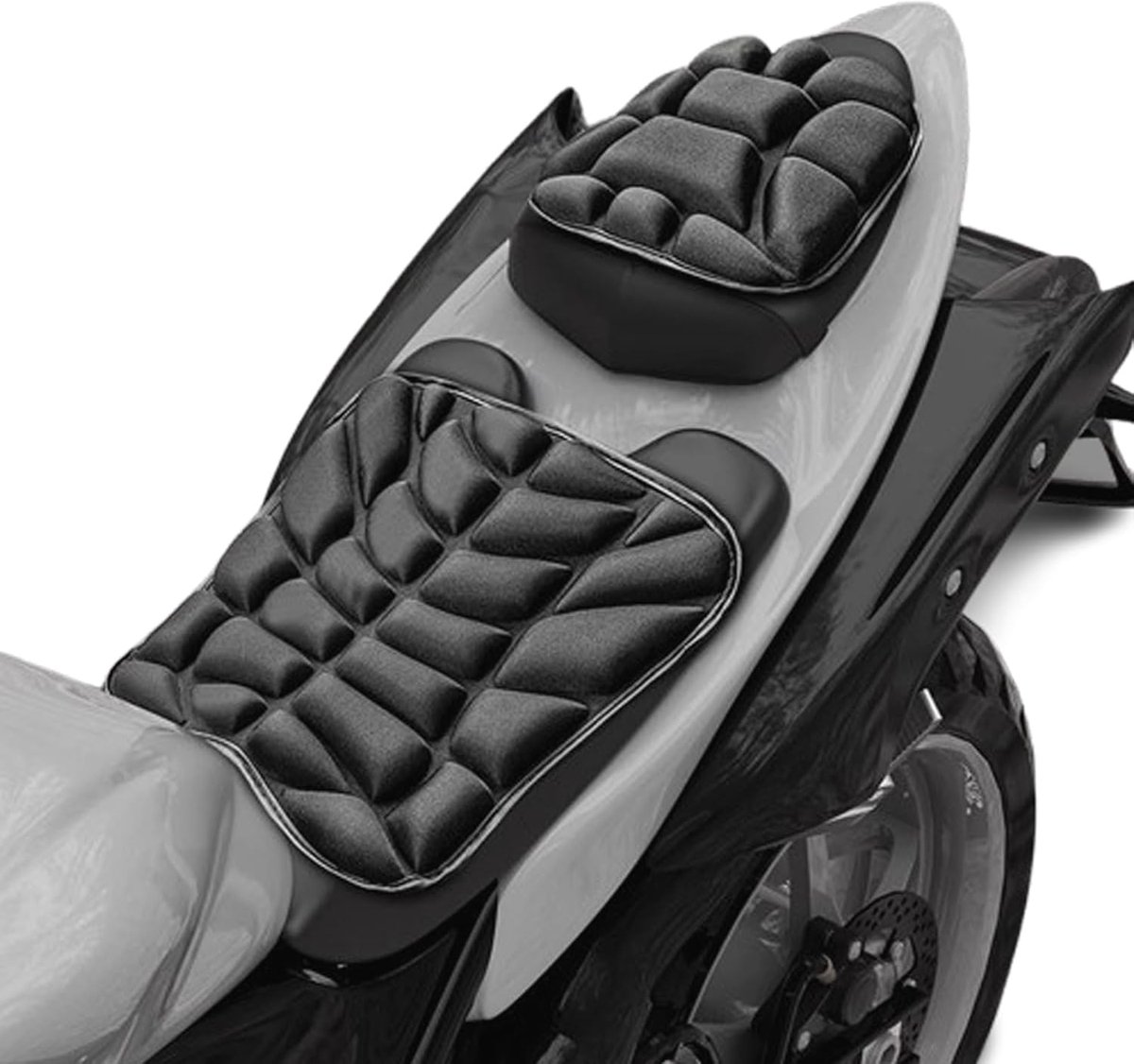 Motorzadelkussen - Comfortkussen Gel - Lange Ritten - 3D Schokabsorptie - Universele Pasvorm - Zwart
