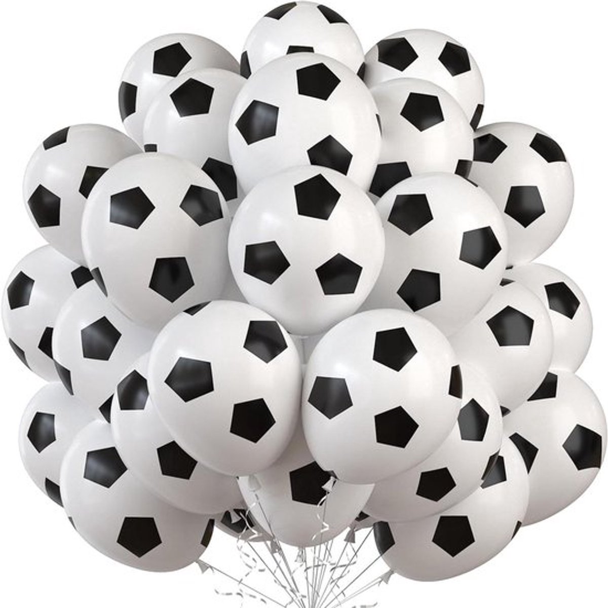 Set van 35 stuks voor voetbal - 35 Zwart-Witte Voetbalballonnen