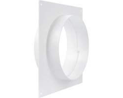 Afvoerslang koppelstuk airco - Aansluitflens Luchtkanaal - Wandplaat Ventilatiebuis - Connector voor Afzuigkap & Droger - Premium PP Materiaal - 150 mm - 200 x 200 mm - Wit