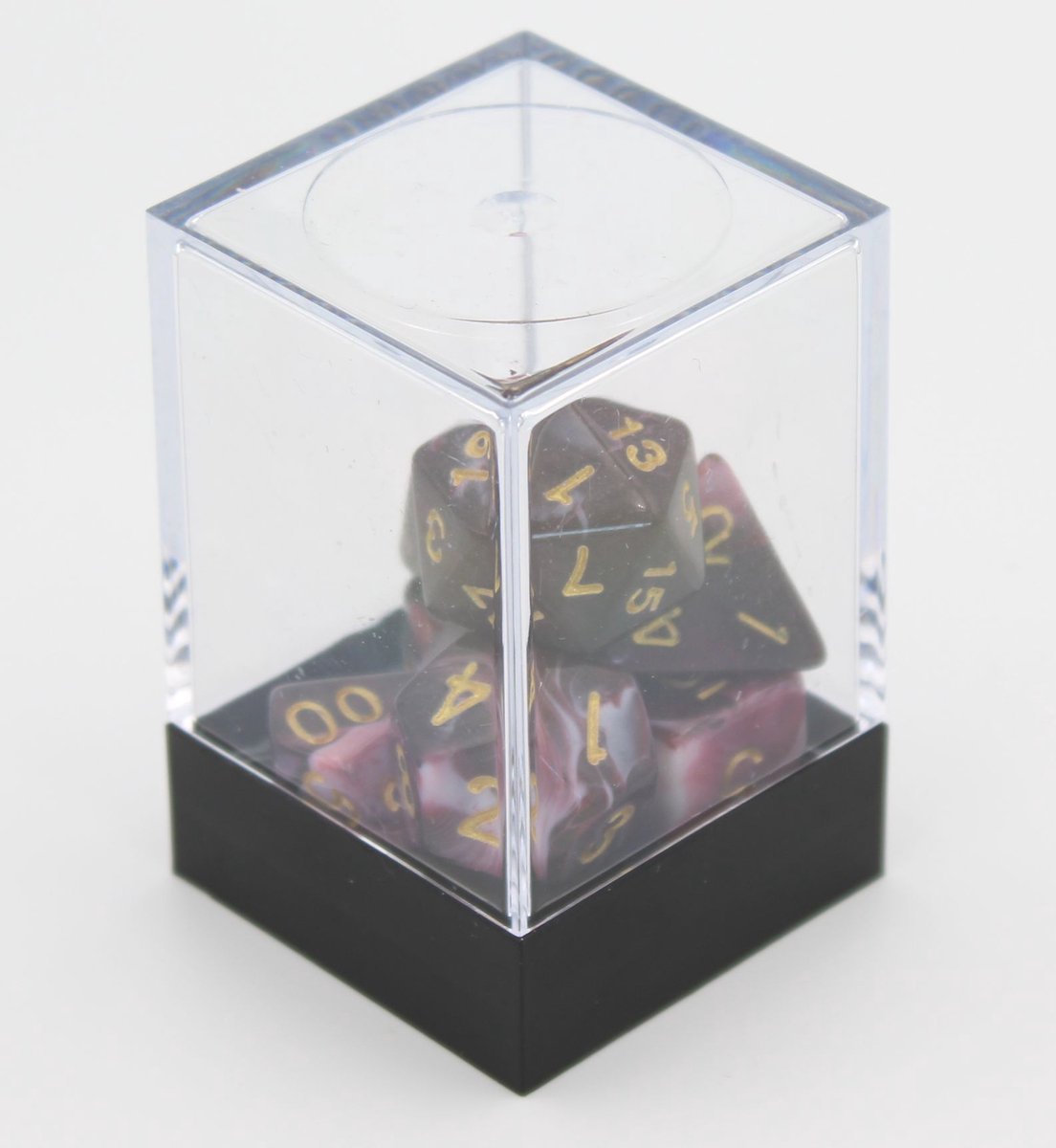 HOT Games dobbelstenen set bruin-wit 7 stuks kunststof brick.