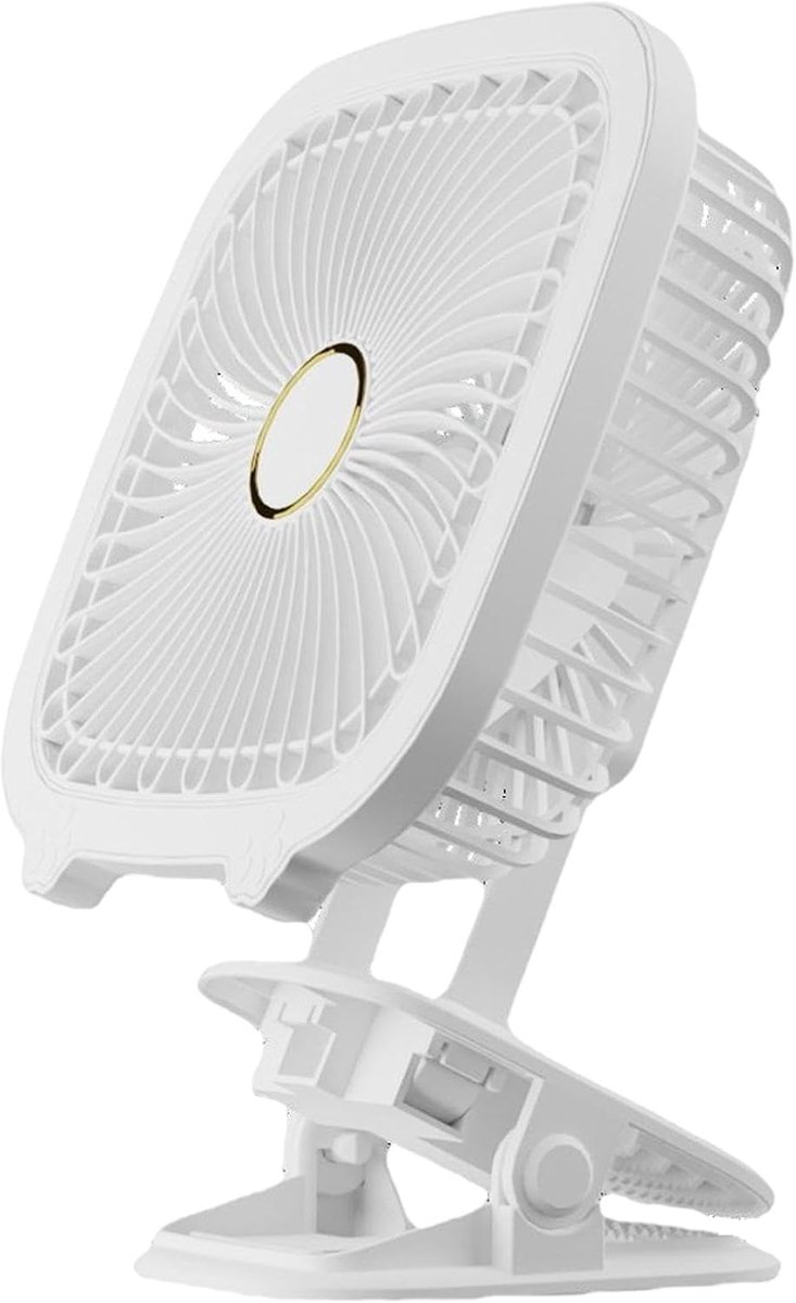 Clip Ventilator - Tafelventilator Bureauventilator - Koel en Comfort - Stille Luchtstroom - 194 cm Breed - Wit
