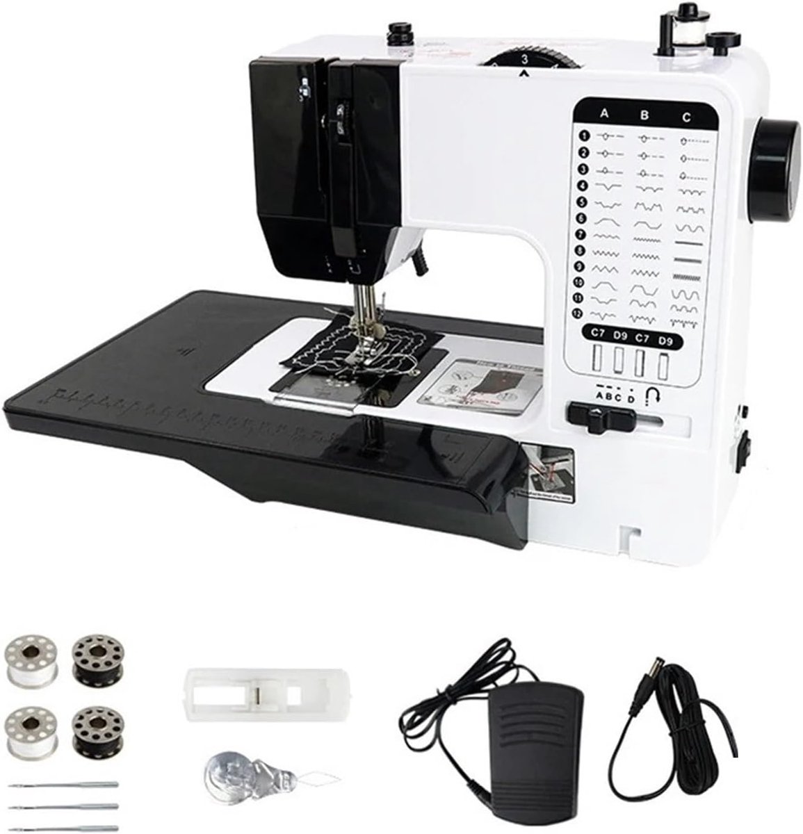 Mini Naaimachine - Draagbare Machine - Kleine Reparaties - 38 Steken - 28 cm Uitbreiding - Multicolor