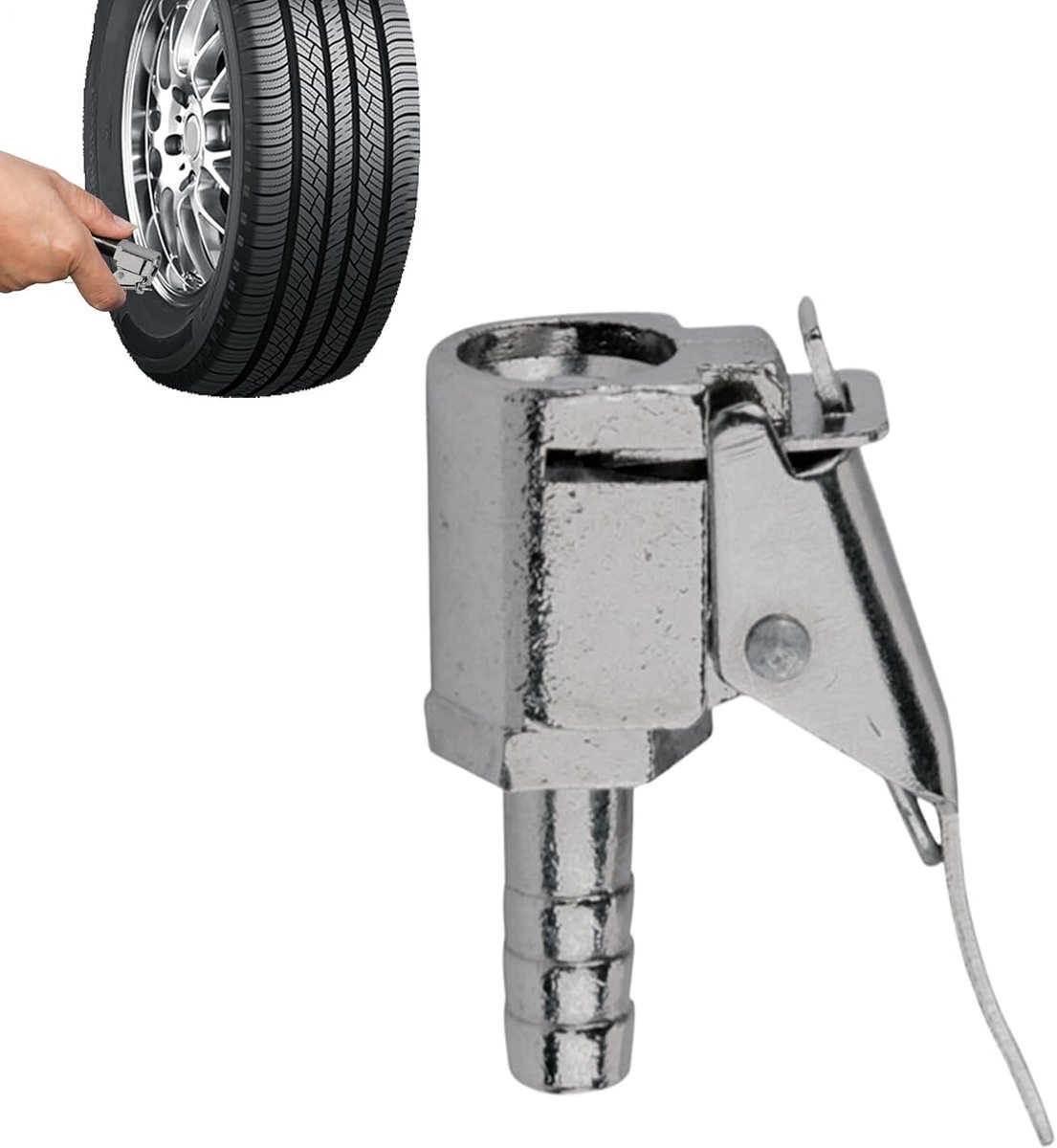 Luchtventielen - Bandenventielen Compressor - Banden Oppompen - Nauwkeurige Drukmeting - 0-100 psi - Zilver