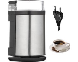 Elektrische Koffiemolen - Koffiebonenmaler Maalmolen - Verse Koffie Maken - Intuïtieve Drukfunctie - 11 x 19 cm - Zilver