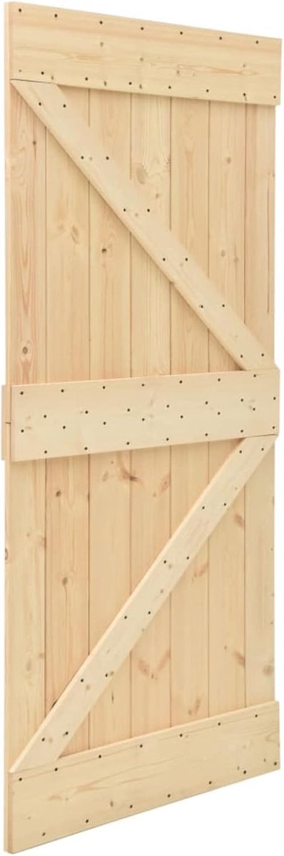 Massieve Houten Deur - Binnendeur Hout - Ruimte Verdelen - Onbehandeld Vuren Hout - 80 x 210 cm - Natuurlijk