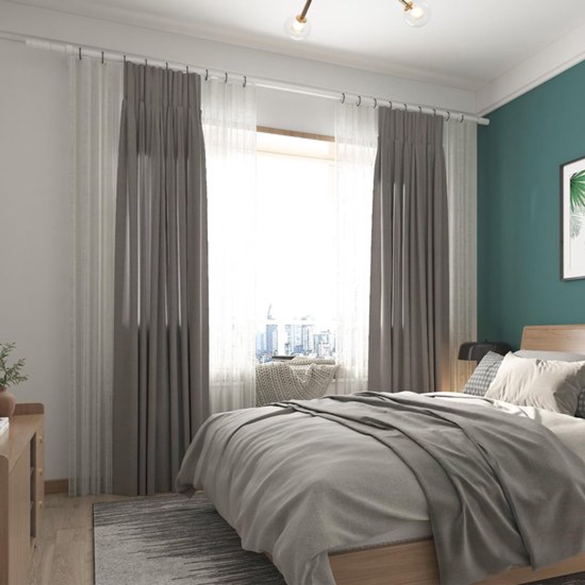 Virtubuy - Verlengbare Gordijnroede - 60-285 cm - Zilver - Sterke en stabiele
