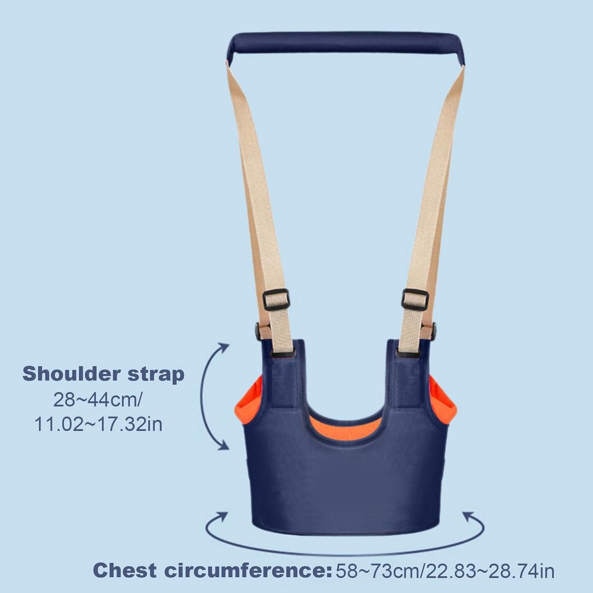 Loopband Baby - Loopgordel Kinderen - Oefenen met Lopen - Verstelbare Banden - One Size - Donkerblauw