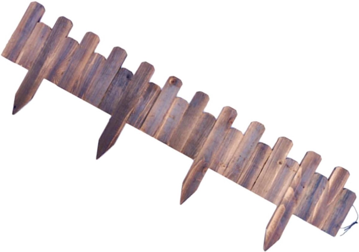 Buigbare Houten Tuinafrastering - Landschapsrand Hout - Bloembedden Afscheiden - Anticorrosief Behandeld - 120 cm Lengte - Koffie