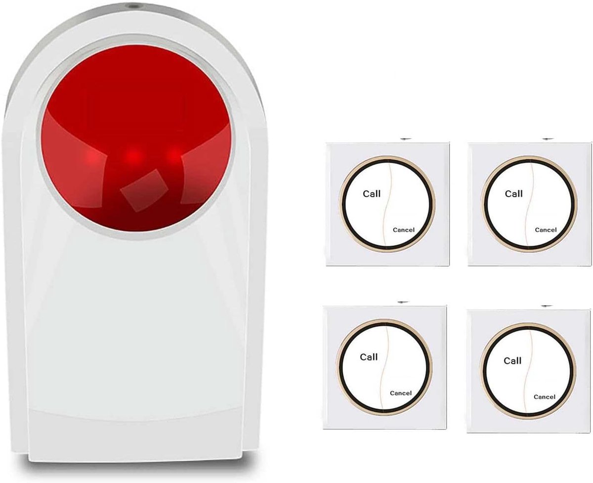 Strobe Sirene Paniekknop - SOS Alarm Systeem - Noodsituaties Melden - 120 dB Geluid - 2 stuks - Wit