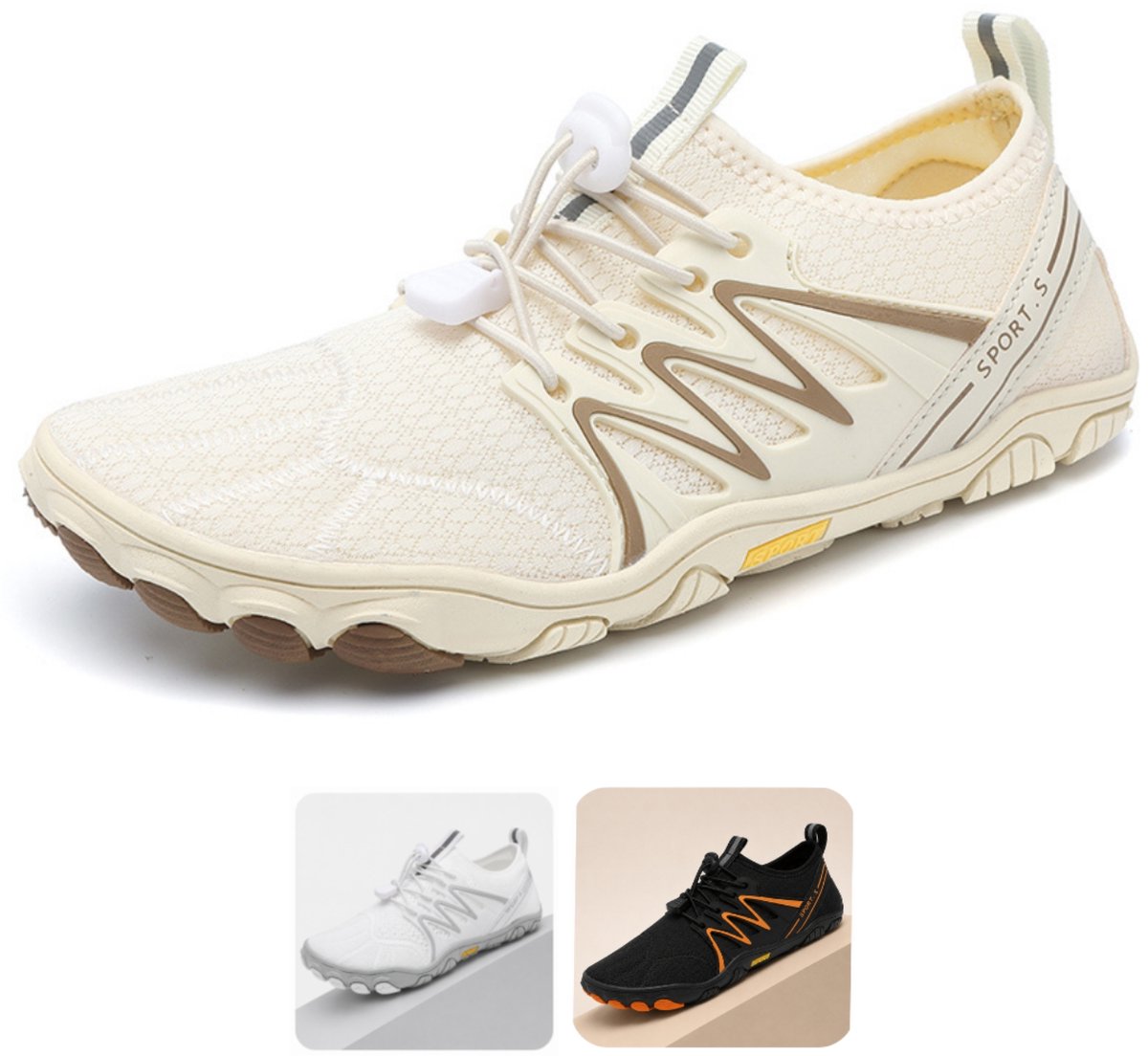 DOTALES - GripStep barefoot schoenen Beige-Braun 37