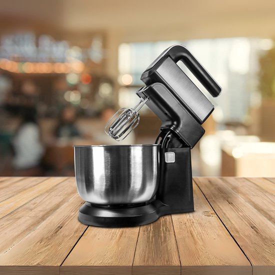 QIN® Mixer met mengkom - Mixer - Mixer met mengkom keukenmachine - ‎Zwart - 26cm x 40cm x 45cm van Qin — afbeelding 2