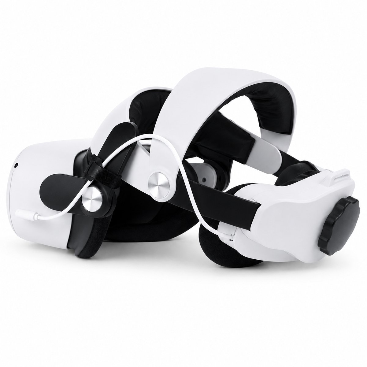 Gloovon® Elite Strap voor Meta Quest 2 - 5300mAh Accu - Ergonomische Hoofdband met Draaiknop - Verstelbaar - Wit