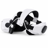 Gloovon® Elite Strap voor Meta Quest 2 - 5300mAh Accu - Ergonomische Hoofdband met Draaiknop - Verstelbaar - Wit