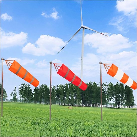 Windzak Buiten - Windmeter - Windrichting Meten - Hoge Zichtbaarheid - 80 cm - Rood Grijs — afbeelding 2