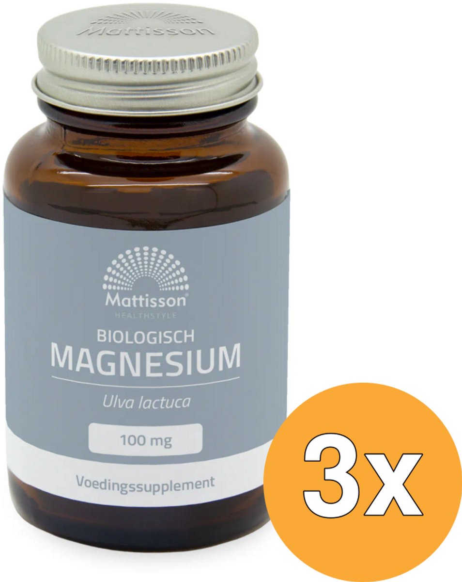 3x Mattisson Biologische Magnesium 100 mg (60 capsules)
