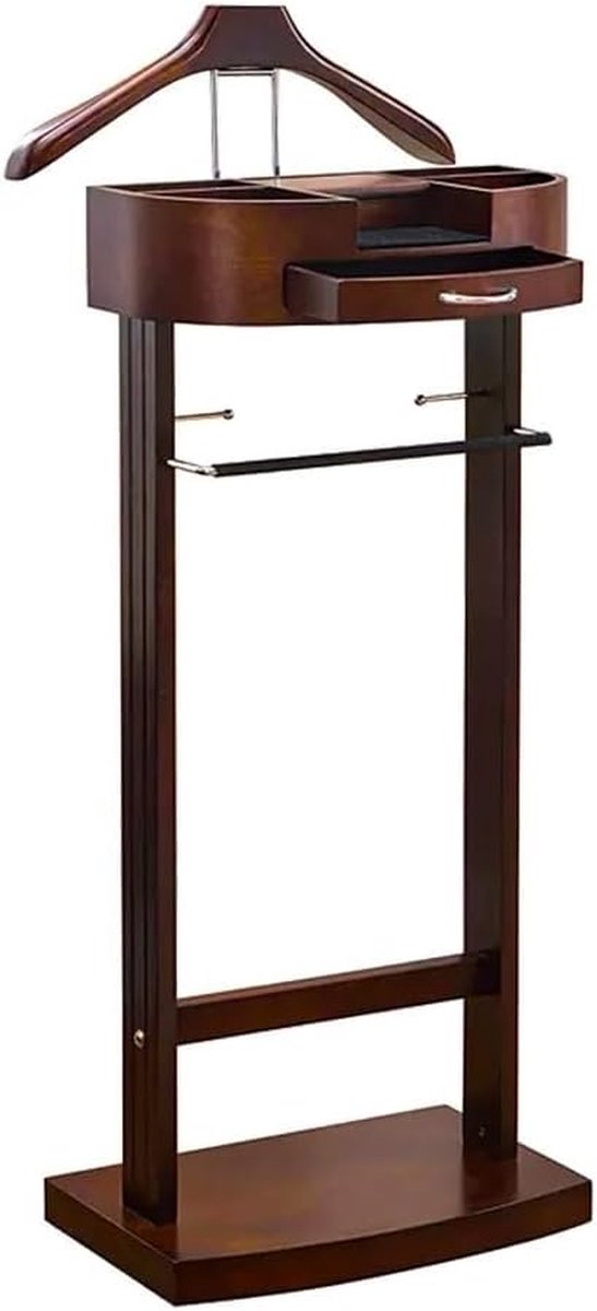 Pak rek standaard - Kleding valet - Kleding organiseren - Met lade - 43x34x107 cm - Houtkleur