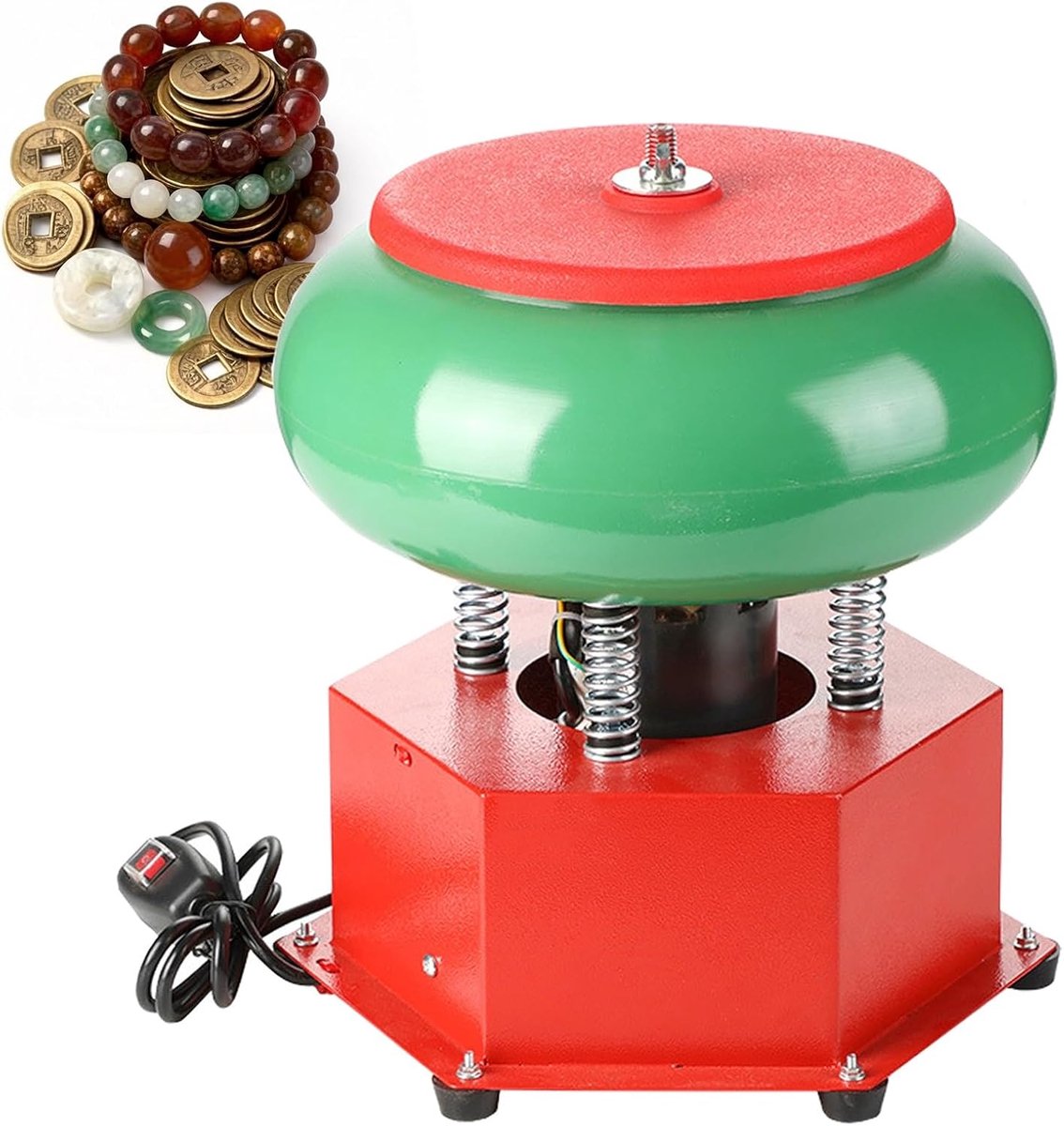 Trilpolijstmachine - Metaal polijster - Sieraden afwerken - Hoogfrequente trillingen - 10 inch emmer - Zwart