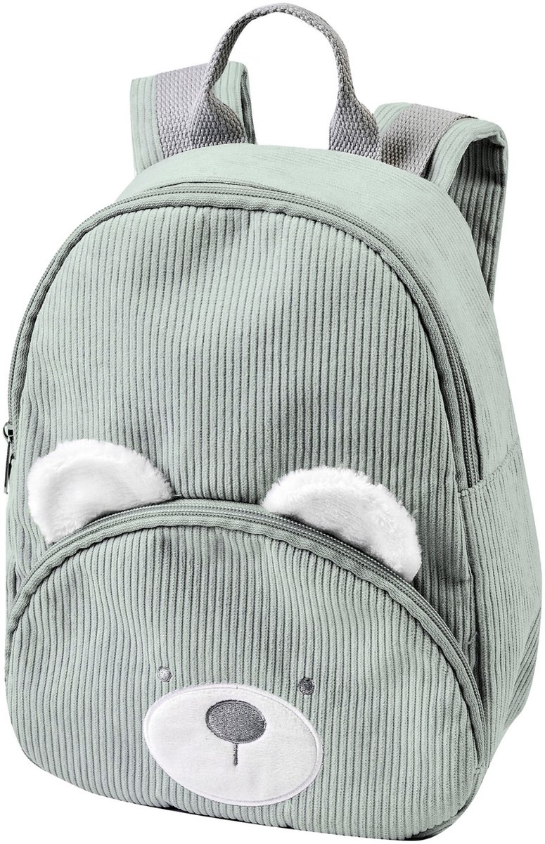 Nattou Lapidou Rugzak - 28 cm - Boekentas kleuter - Zachte Beer Rugtas - Lindegroen