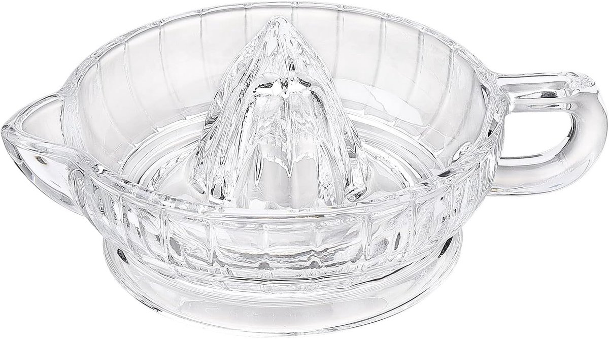 Glazen Citroenpers - Citrus Squeezer - Verse Sap Maken - Efficiënte Sapextractie - 19 x 9 cm - Transparant