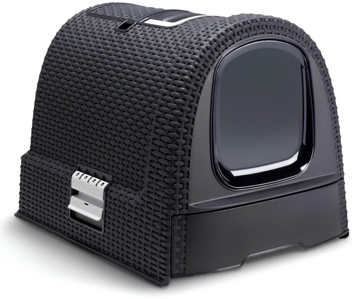 SP® Kattenbak - Kattenbak met deksel en schepje - Kattentoilet - Antraciet - 50cm x 39cm x 40cm