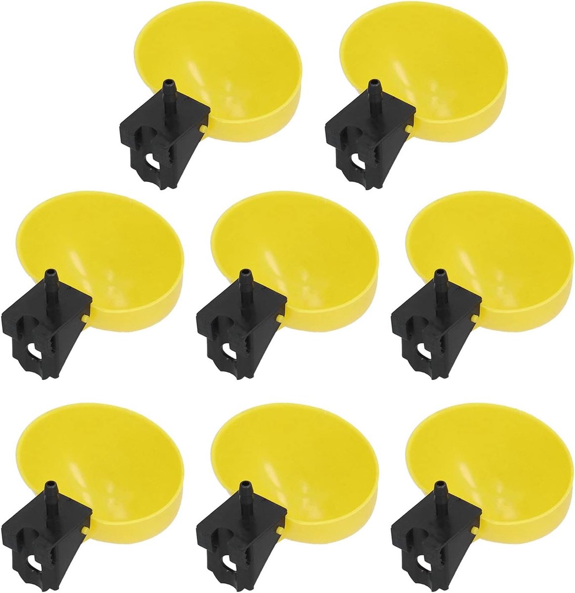 Kippen Waterbakjes - Drinkbakjes Gevogelte - Voedert Gevogelte - Clip-on Bevestiging - 8 Stuks 9cm - Geel