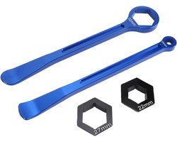 Motorband Gereedschap - Bandenwisselset Assleutel - Motoronderhoud - 2-in-1 Functie - 10-32 mm - Zilver