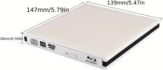 Externe Blu-ray Speler - DVD Brander CD - Films Kijken - USB 3.0 Connectiviteit - 2 MB Cache - Zwart — afbeelding 5