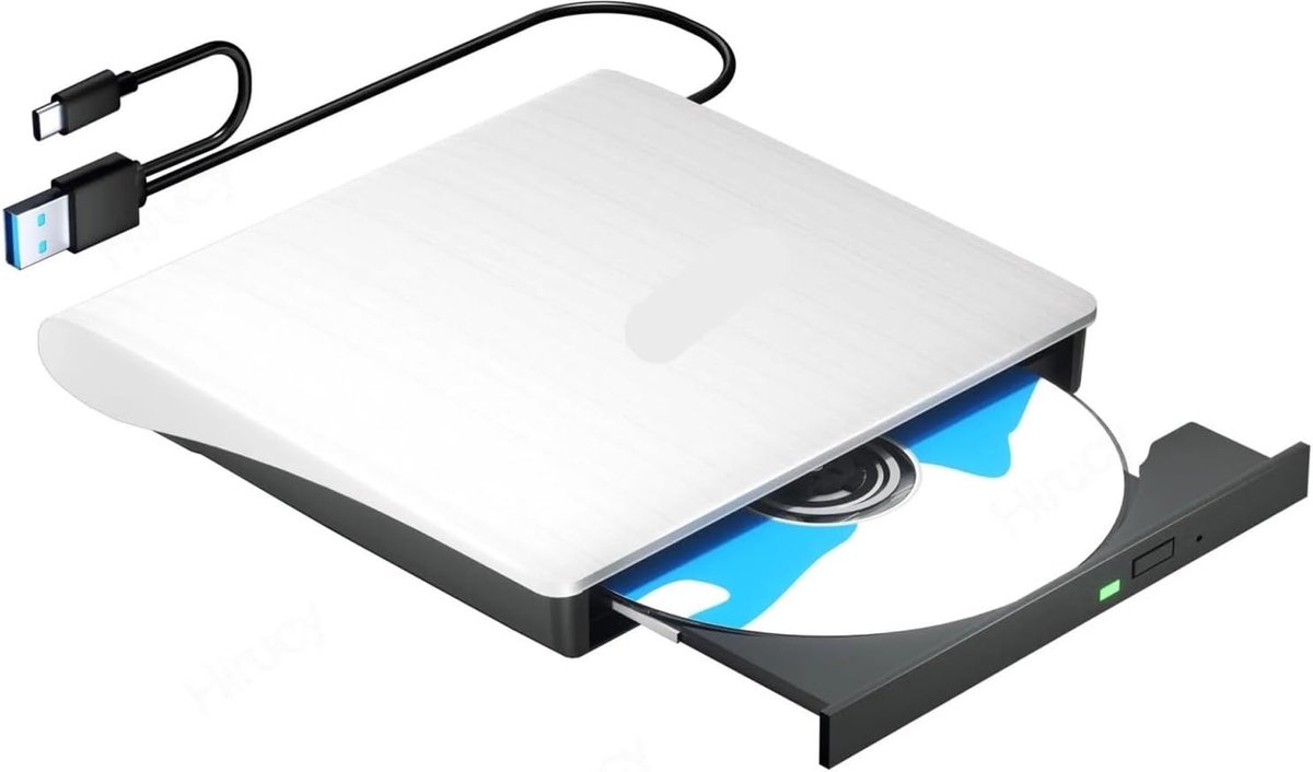 Externe Blu-ray Drive - Optische Drive Laptop - Media Afspelen - USB 3.0 Type-C - 6x BD Leessnelheid - Wit