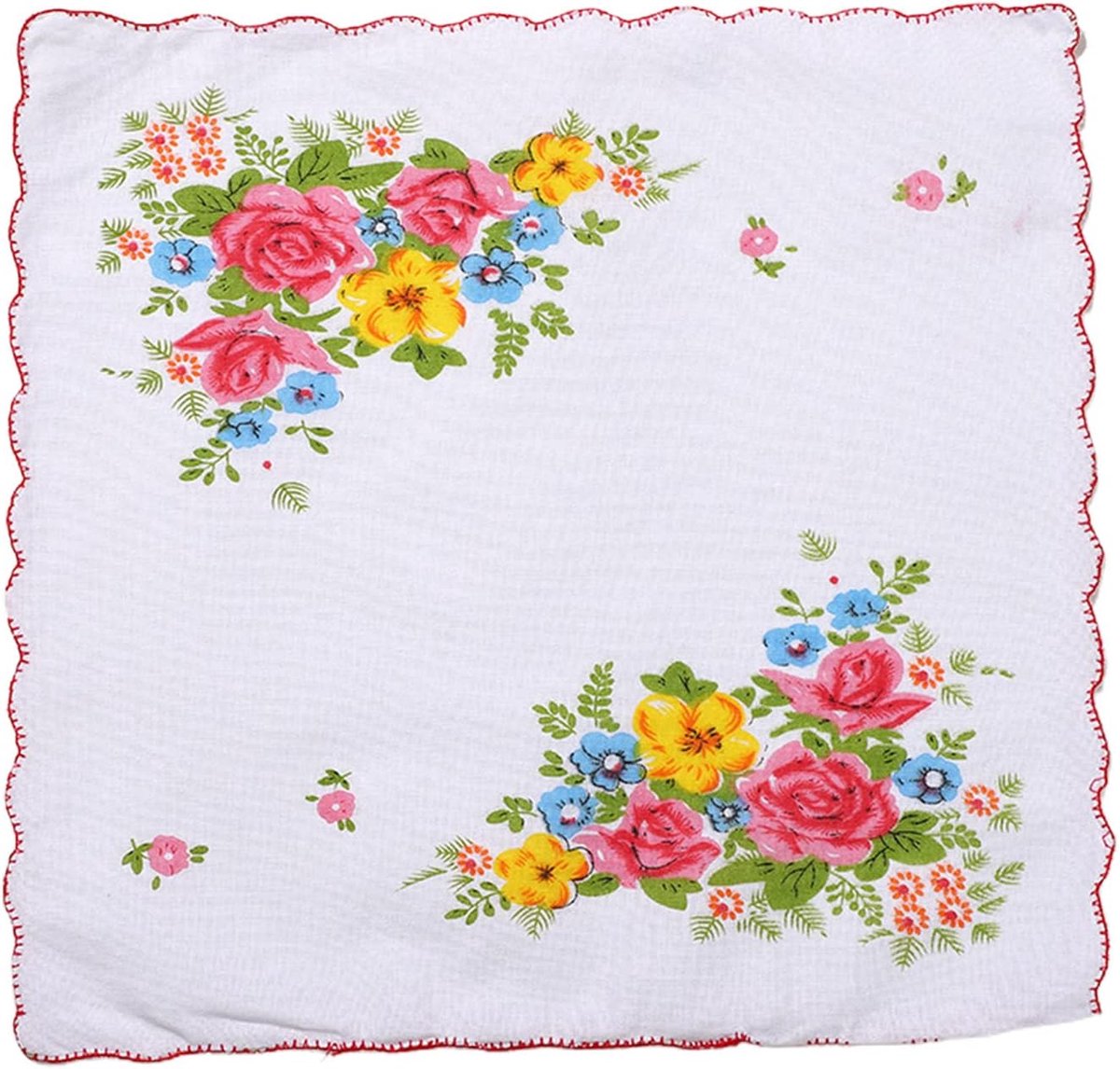 Zakdoeken Set Katoen - Haarband Tissues - Dagelijks Gebruik - Zacht Huidvriendelijk - 28 x 28 cm - Gebloemd