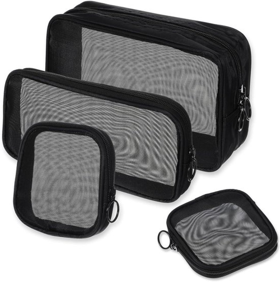 Make-uptas set Inovra Plus van 4 stukken zwart nylon
