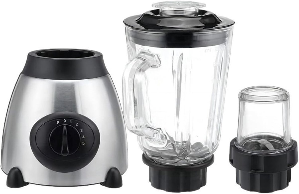 Keuken Mixer Voedselprocessor Kruiden Snel Ingrediënten Mixen Continue Toevoeging Deksel 1.5 Liter Inhoud Zwart