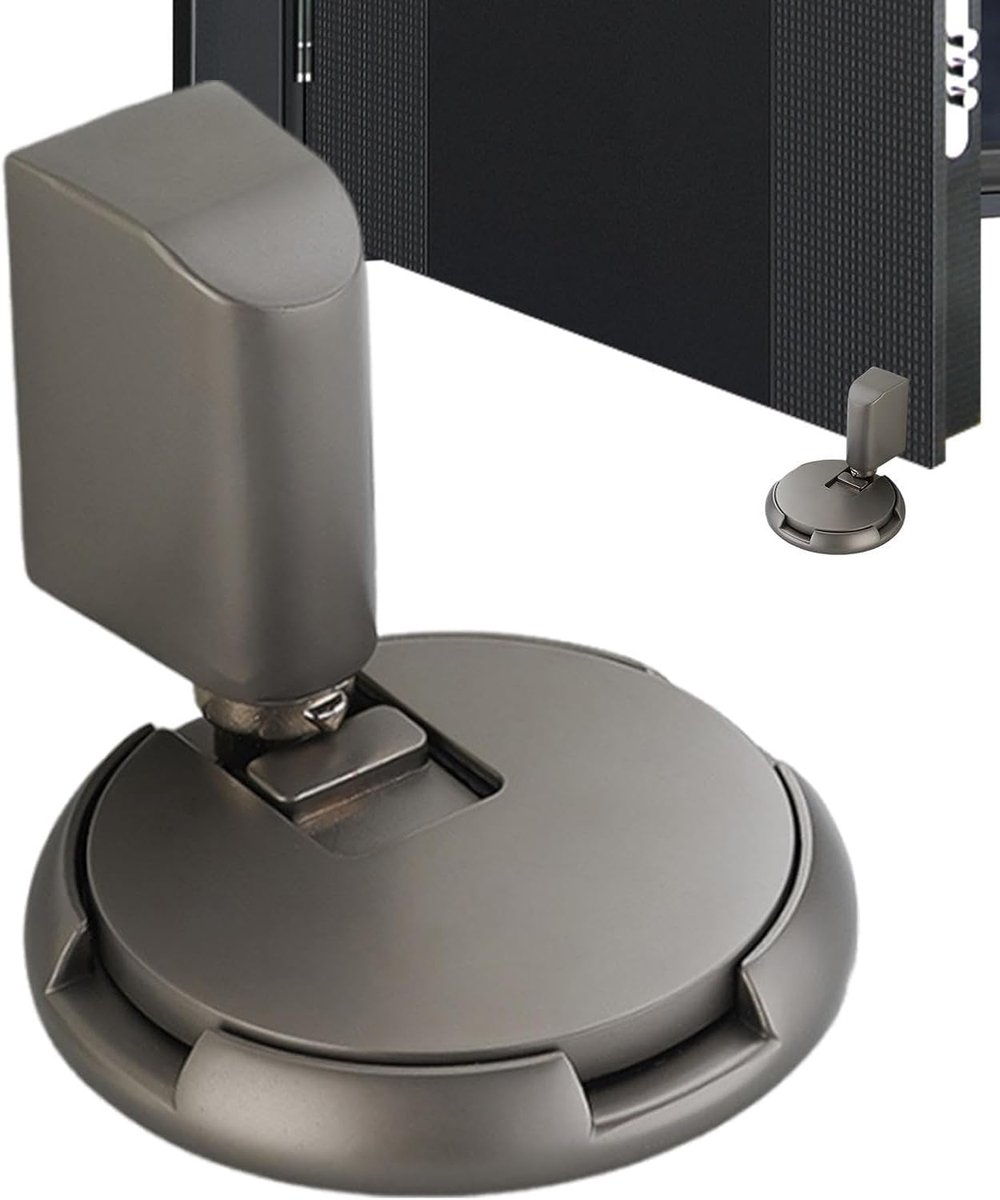 Deurstopper Binnen - Winddicht Stop - Voorkomt Deurklappen - Mechanisch Sluitmechanisme - 7.4 cm Lengte - Grijs