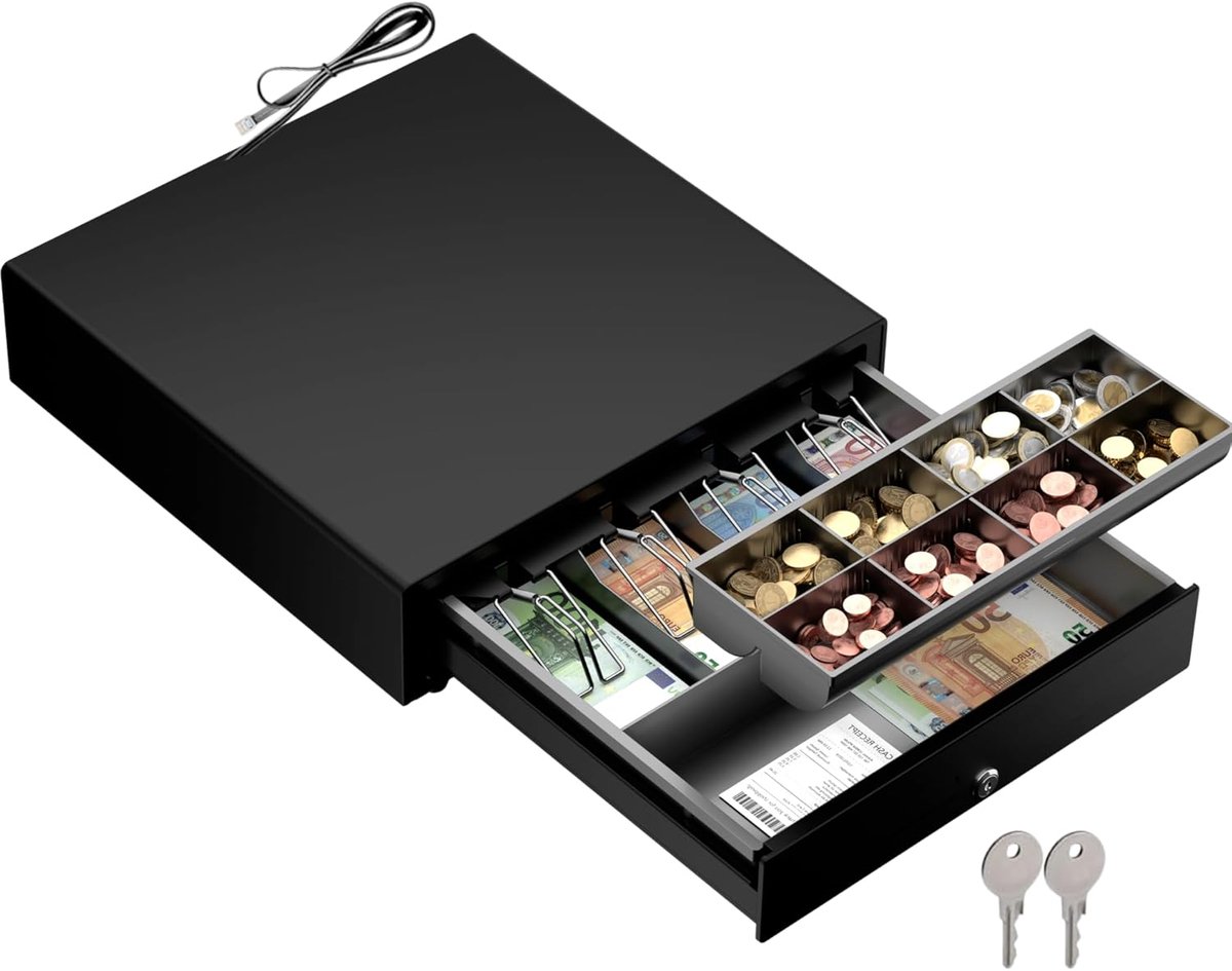 Kassalade - Geldlade - Contant Geld Beheer - Automatische Opening - 35 x 40 cm - Zwart