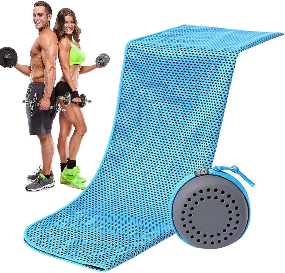 Koelende Halsdoek - Nekkoeler Sjaal - Directe Verkoeling - Sneldrogend Materiaal - 90 x 30 cm - Hemelsblauw