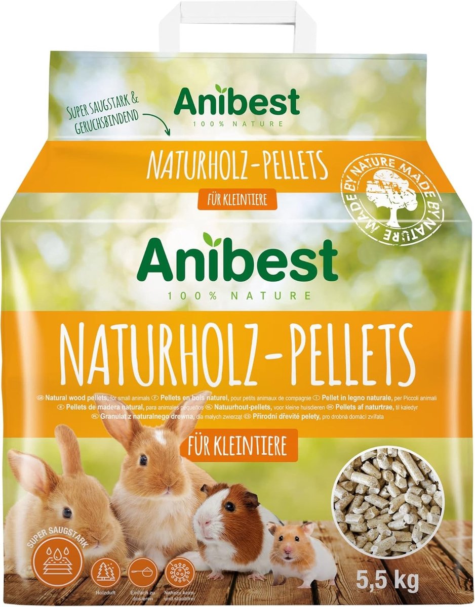 Pellets voor Kleine Dieren - Natuurlijk Hout - Absorberend en Geurbindend - Milieuvriendelijk - Voor Konijnen en Cavia's