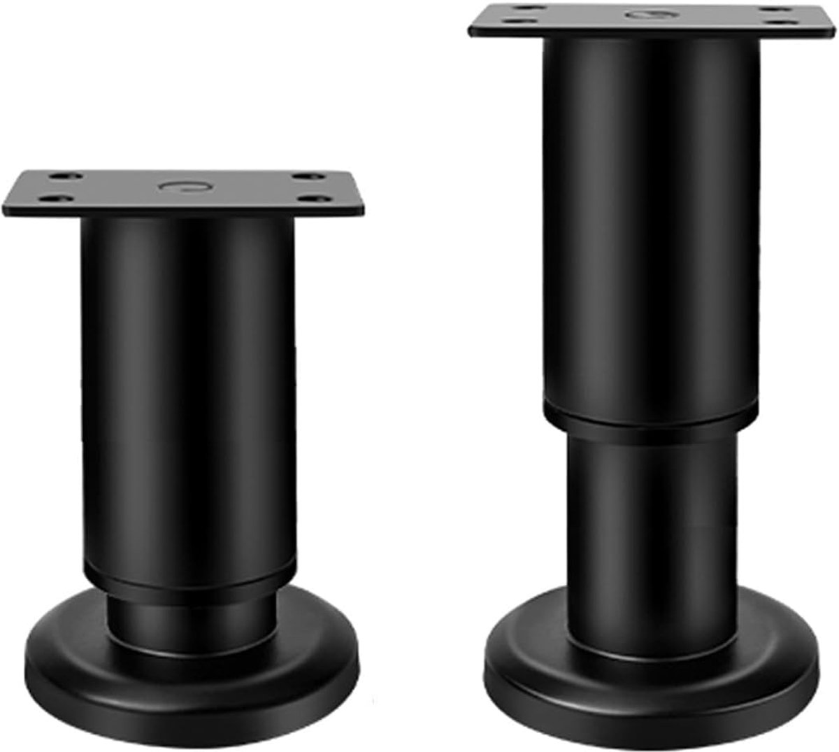 Verstelbare meubelpoten - Reservepoten set - Meubels verhogen - Robuuste cilindrische constructie - 72 x 110 cm - Zwart