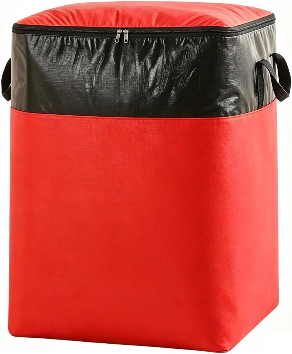 Verhuis Zakken - Opbergtas Kleding - Spullen Opslaan - Volledig Open Bovenkant - 140 Liter - Rood