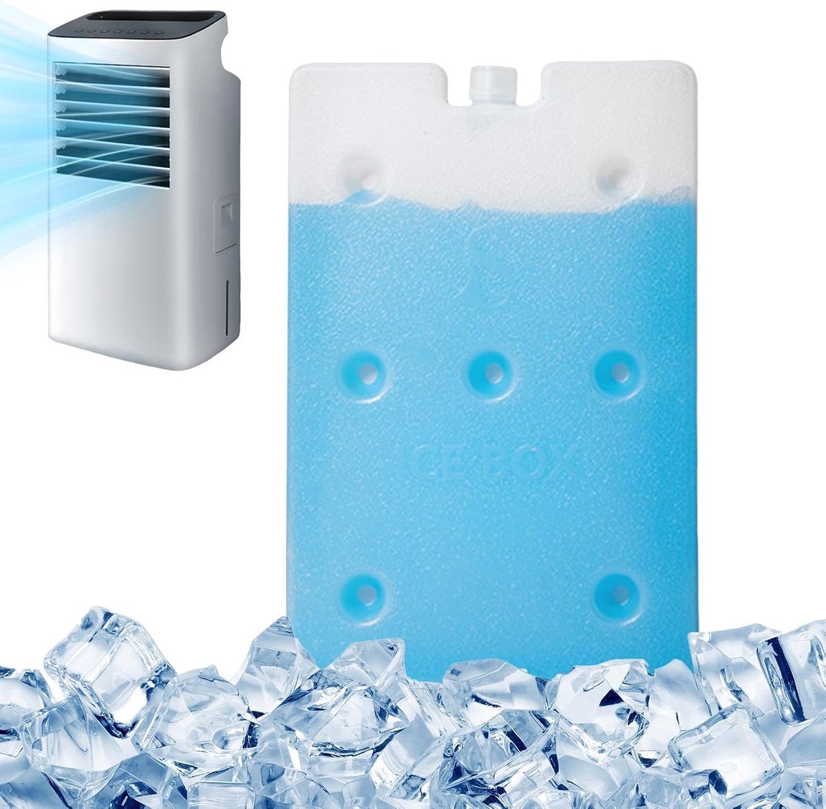 Ijsblok Koeler - Koelblok Vriezer - Langdurig Koelen - Herbruikbaar Zonder Water - 600 ml - Wit
