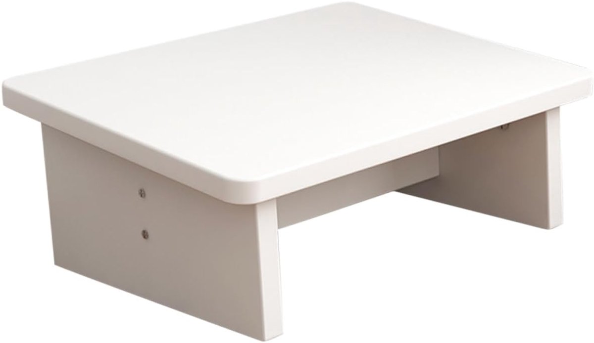 Voetsteun Kruk - Voetenbankje Opstapje - Comfort Verhogend - Ergonomisch Ontwerp - 30x24x15 cm - Wit