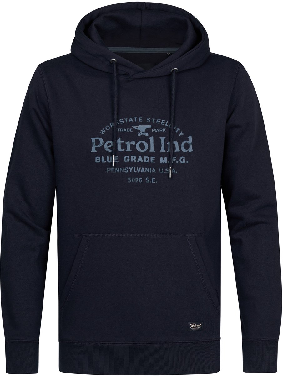 Petrol Industries - Heren Hoodie met grafische print millview - Blauw - Maat XXL