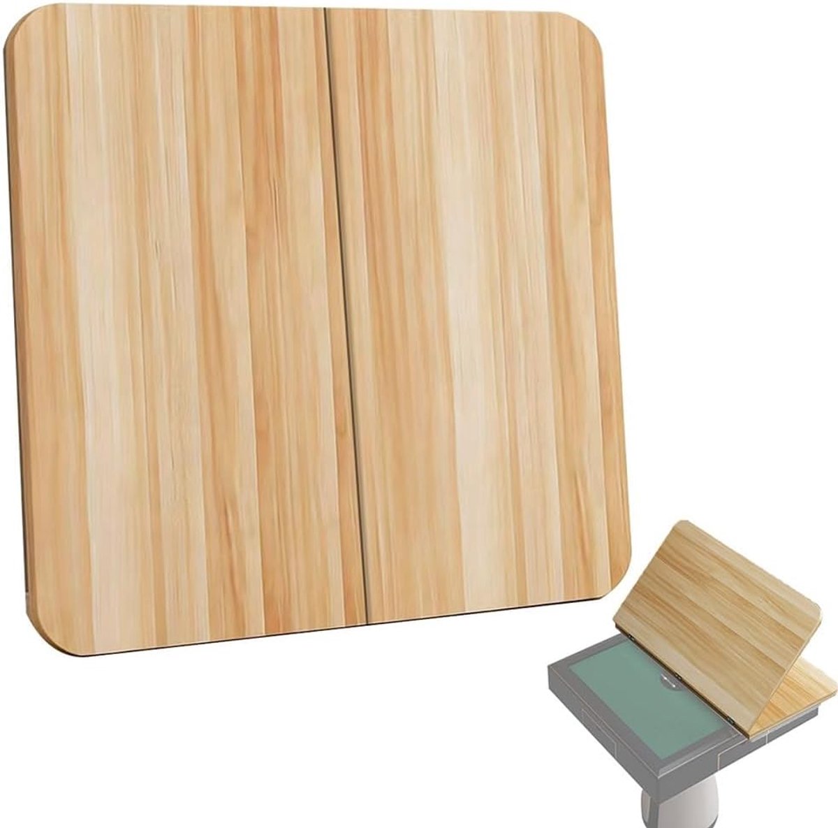 Opvouwbaar Tafelblad - Vervangend Blad - Eettafel Gebruik - Massief Hout - 70cm - Licht Walnoot
