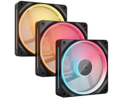 Corsair iCUE LINK LX120-R RGB PWM Reverse Fans Starter Kit - Case Fan 3-pack - 120mm - 2400 rpm - incl. iCUE LINK System Hub - Zwart